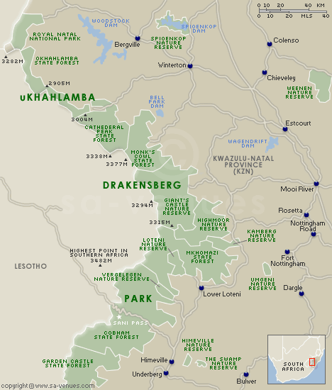 Drakensberg Wildparks und Naturschutzgebiete